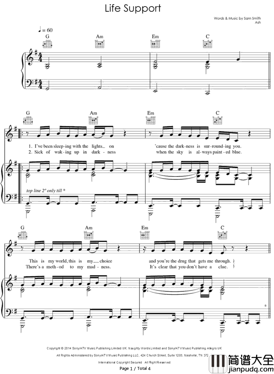 Life_Support钢琴谱_Sam_Smith