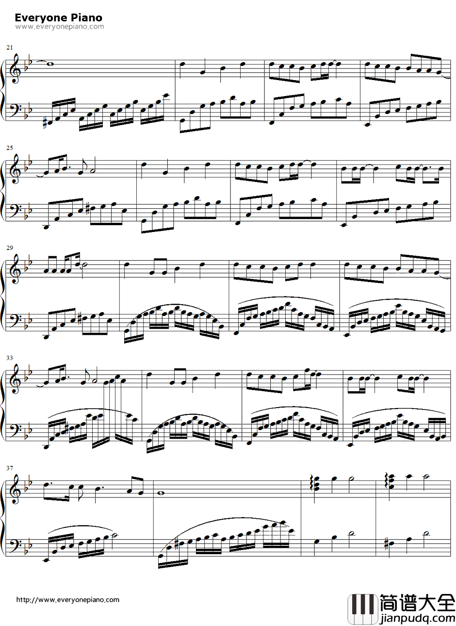 日月凌空钢琴谱_姚贝娜