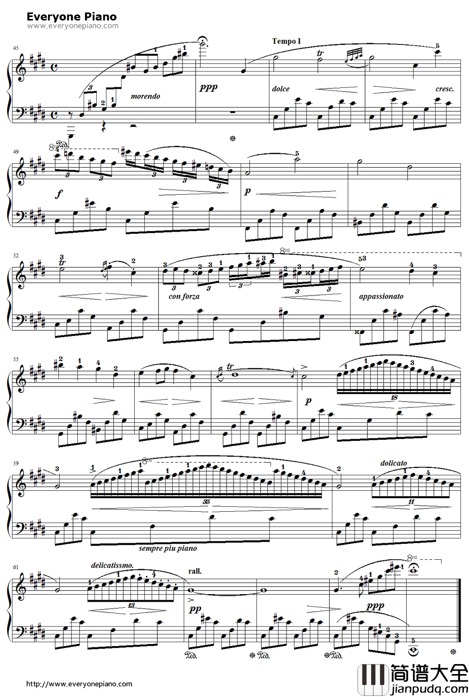 升C小调夜曲钢琴谱_肖邦Chopin_NocturneNo.20inCsharpminor