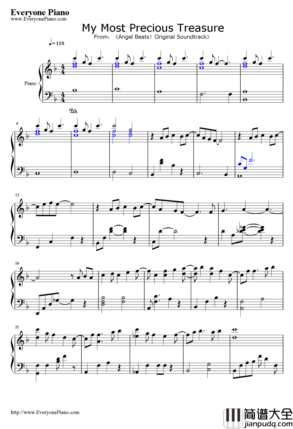 一番の宝物钢琴谱_麻枝准_My_Most_Precious_Treasure