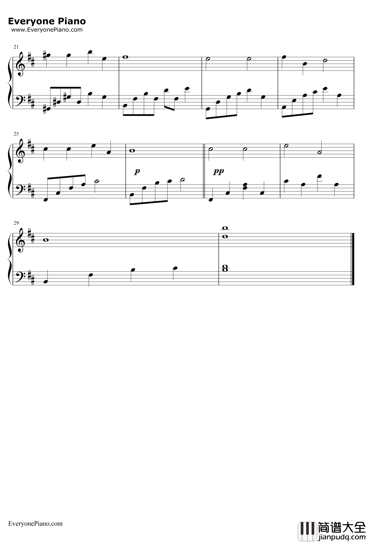 菩萨蛮钢琴谱_姚贝娜_后宫甄嬛传插曲