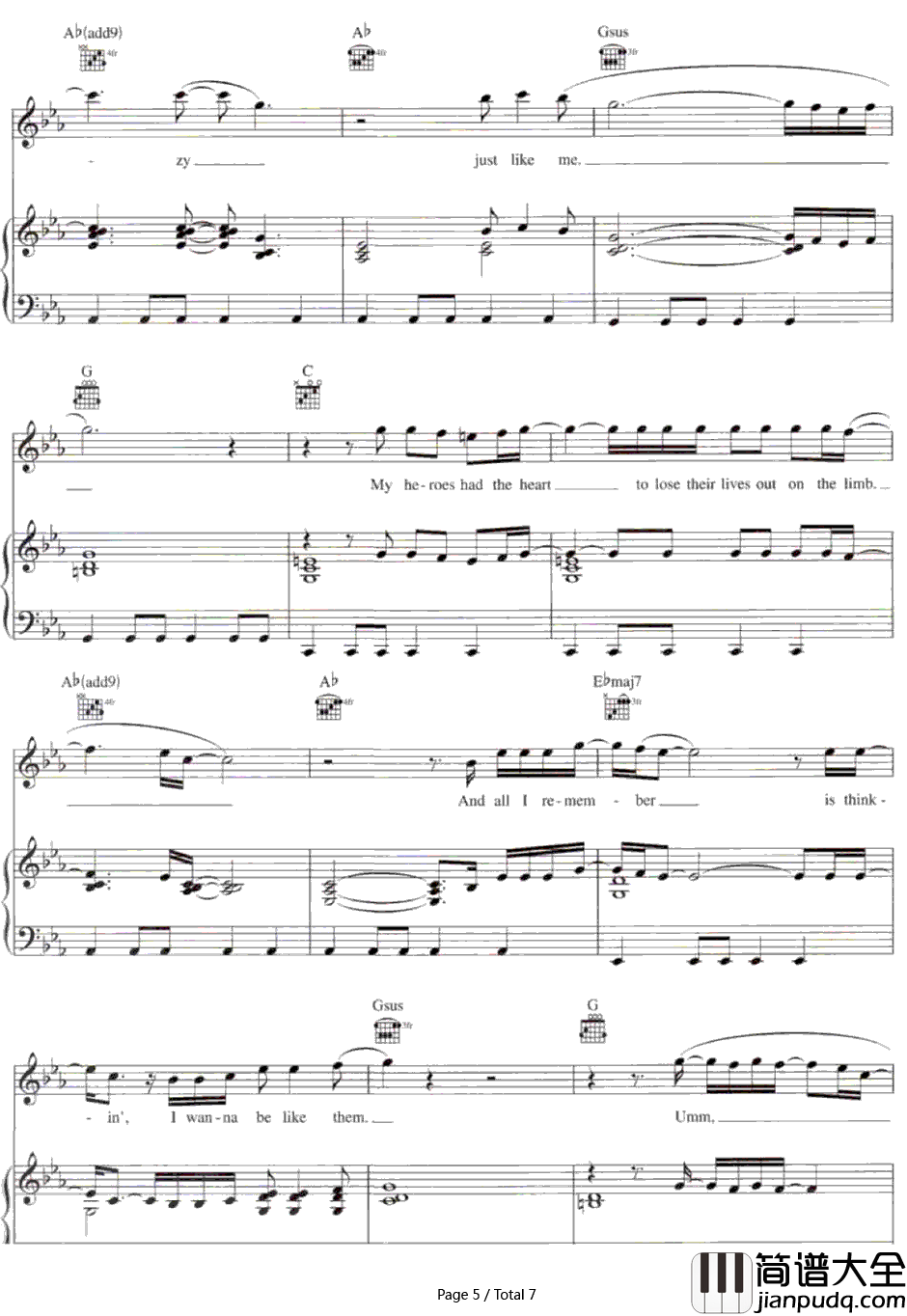 Crazy钢琴谱_Gnarls_Barkley