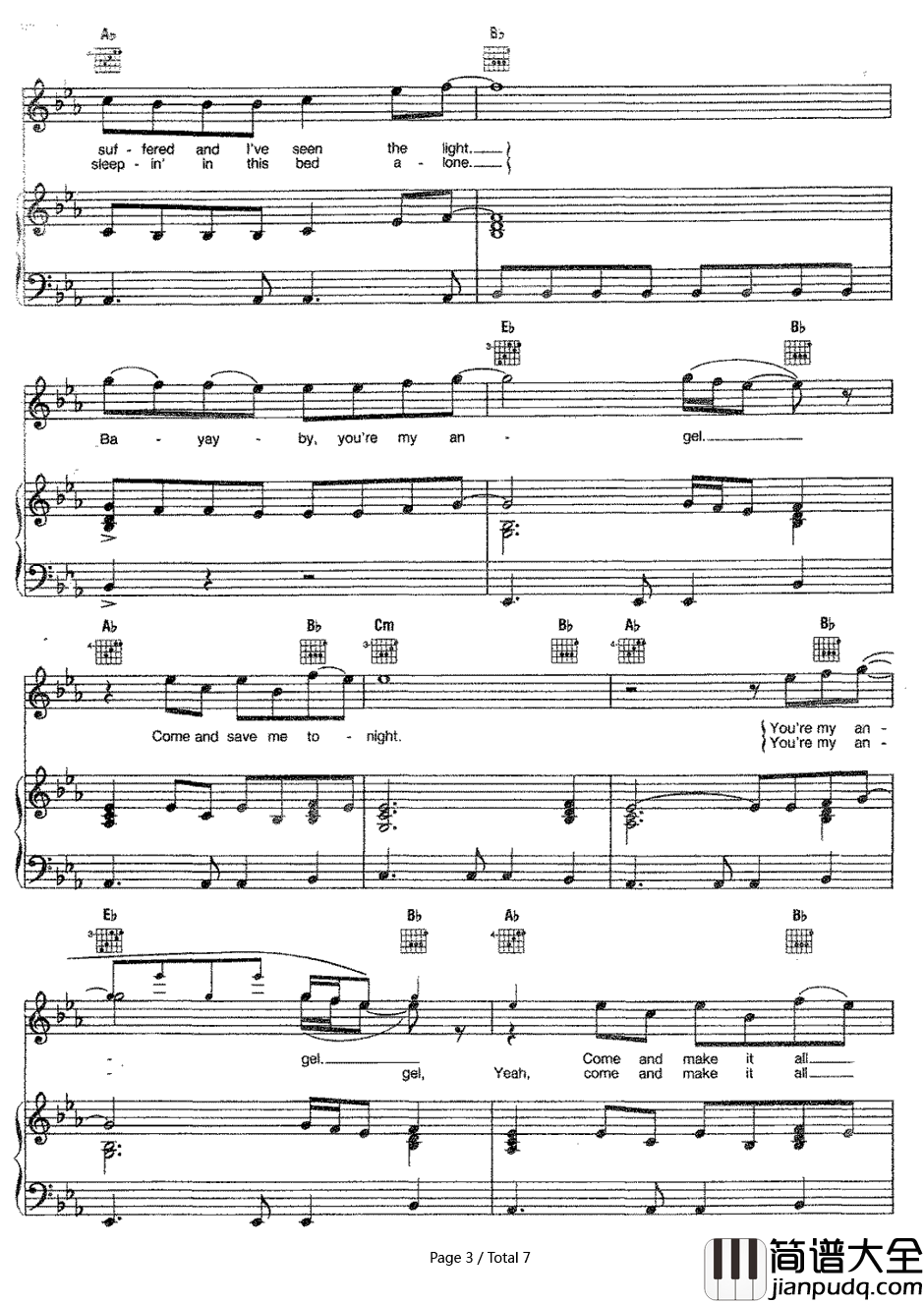 Angel钢琴谱_Aerosmith