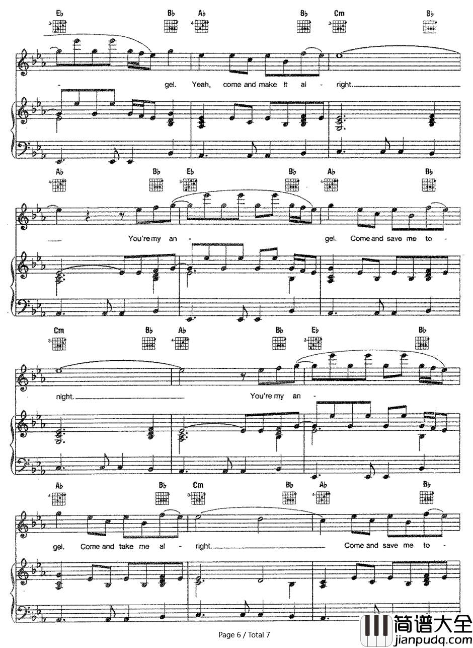 Angel钢琴谱_Aerosmith