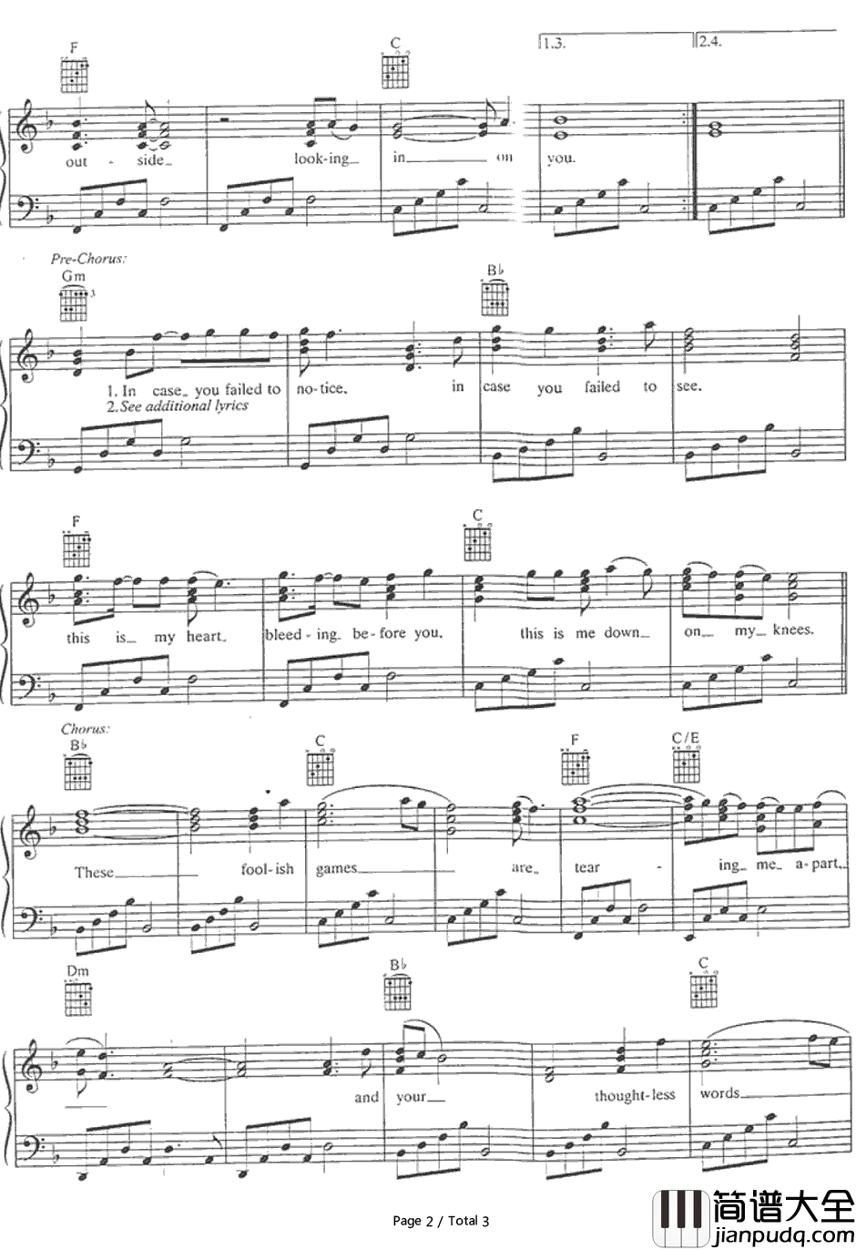 Foolish_Games钢琴谱_Jewel