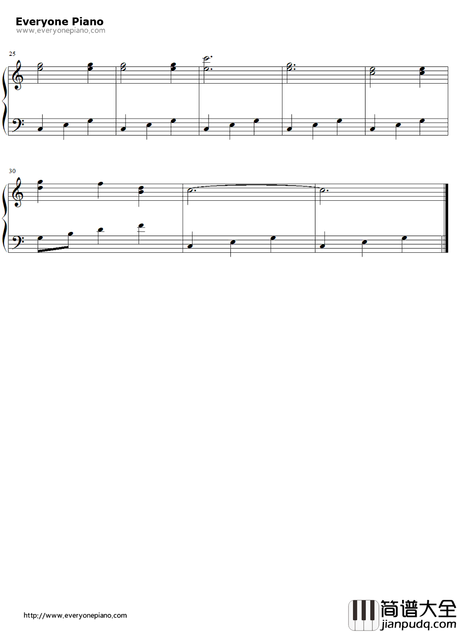 小小的歌钢琴谱_卡尔•车尔尼