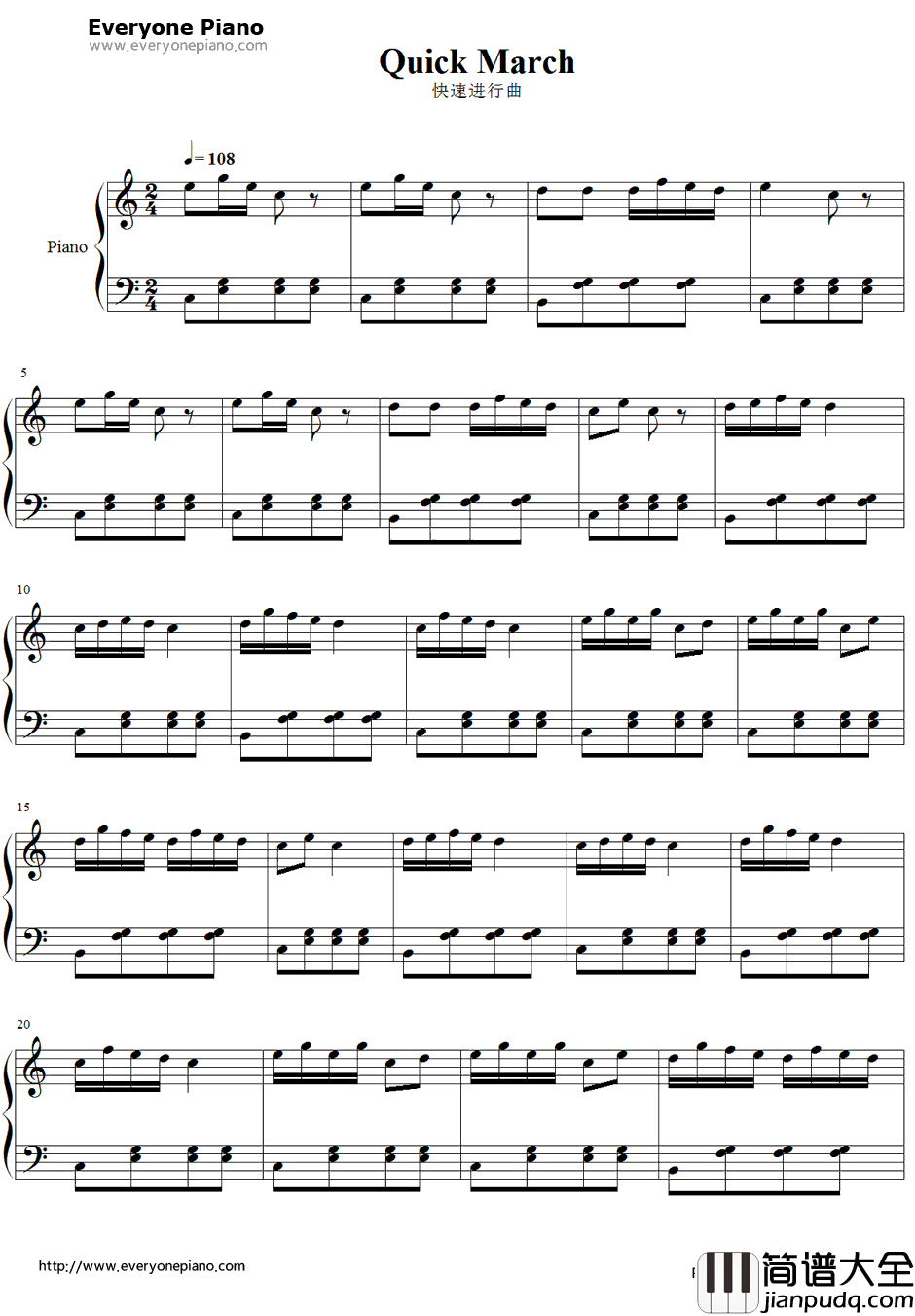 快速进行曲钢琴谱_F.X.齐瓦塔尔