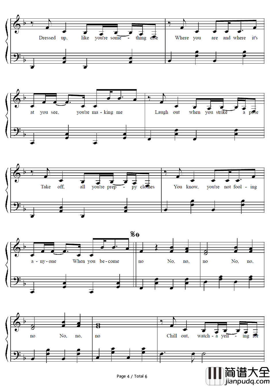 Complicated钢琴谱_Avril_Lavigne