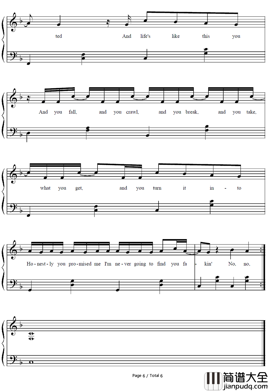 Complicated钢琴谱_Avril_Lavigne