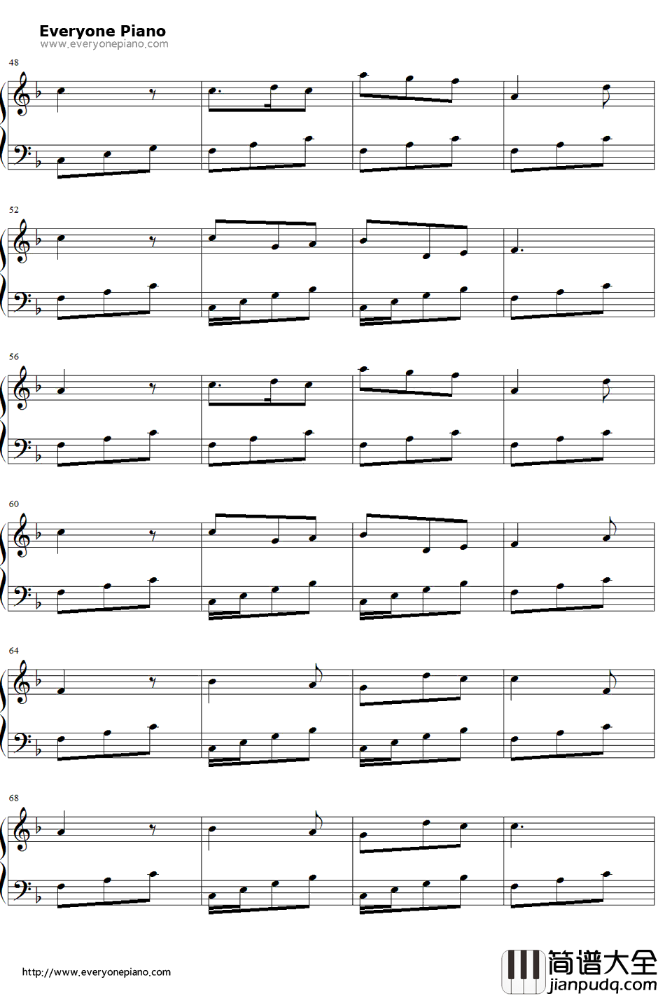 蓝铃花钢琴谱_斯莫伍德