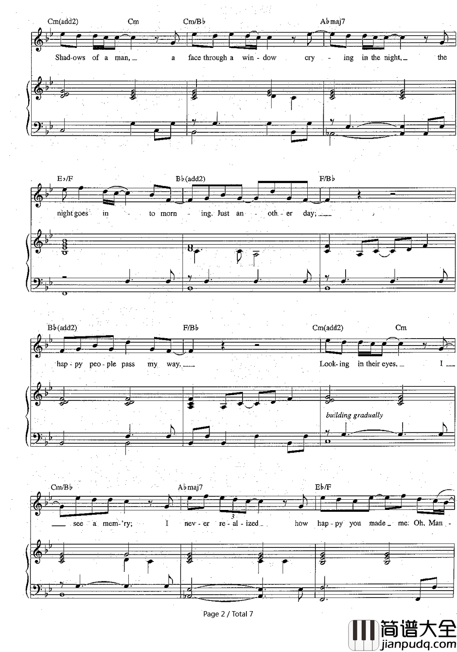 Mandy钢琴谱_Barry_Manilow