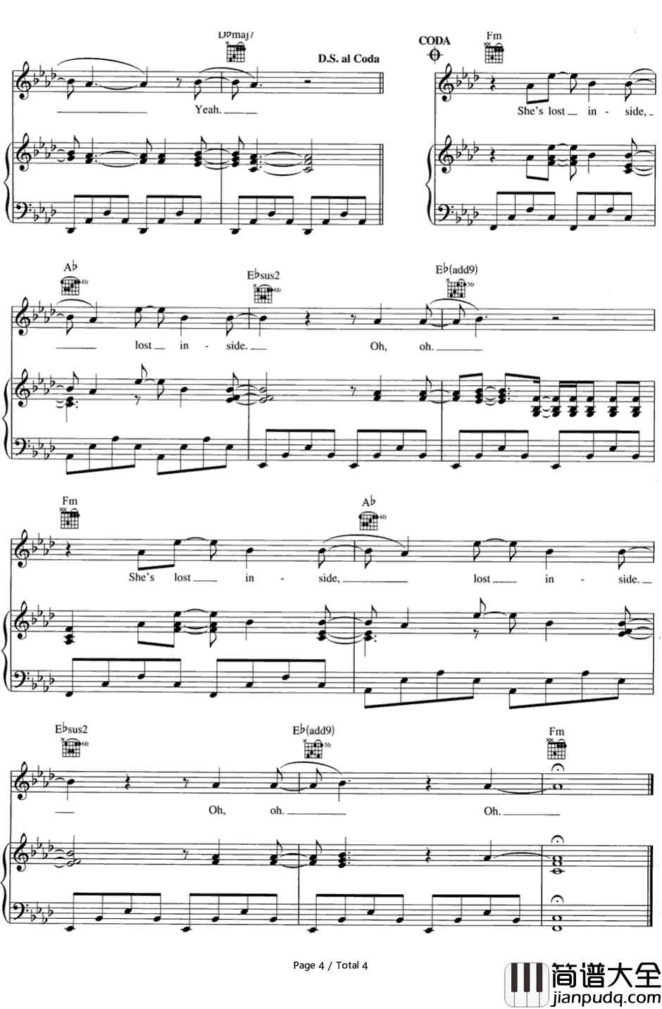 Nobodys_Home钢琴谱_Avril_Lavigne