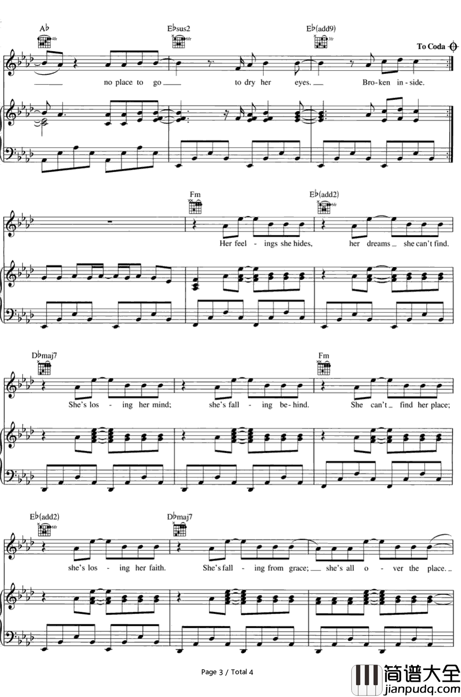 Nobodys_Home钢琴谱_Avril_Lavigne