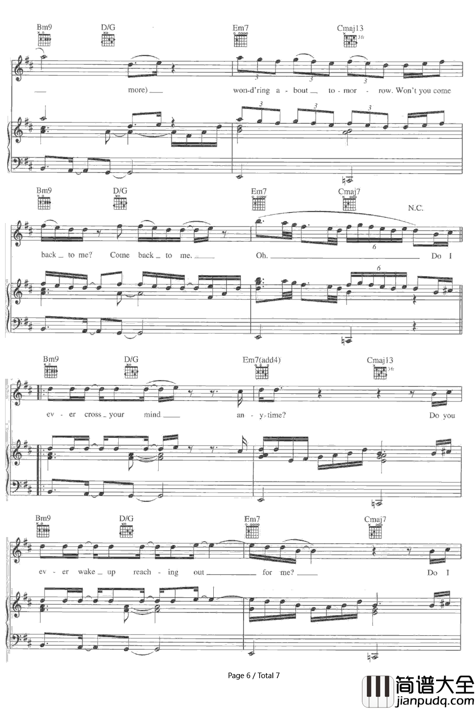 Anytime钢琴谱_Brian_McKnight