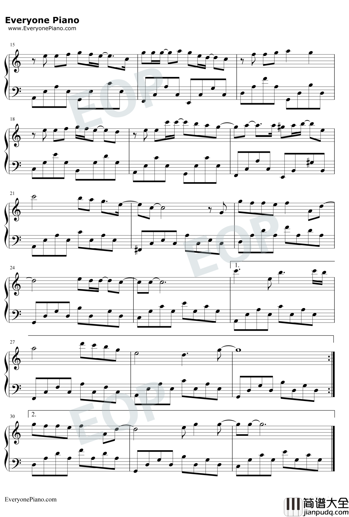 号码钢琴谱_周笔畅_第601个电话主题曲