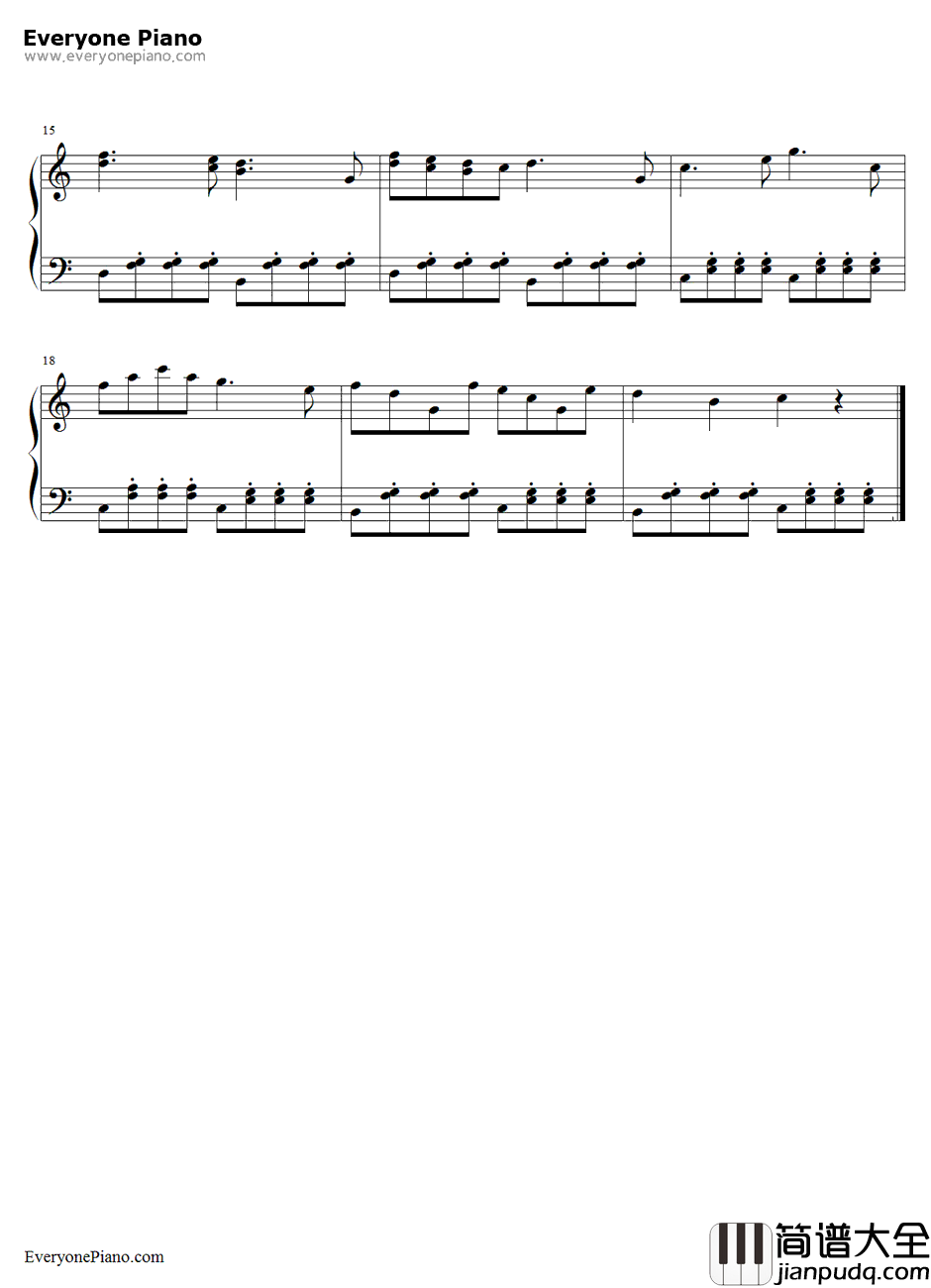 快乐的农夫钢琴谱_舒曼