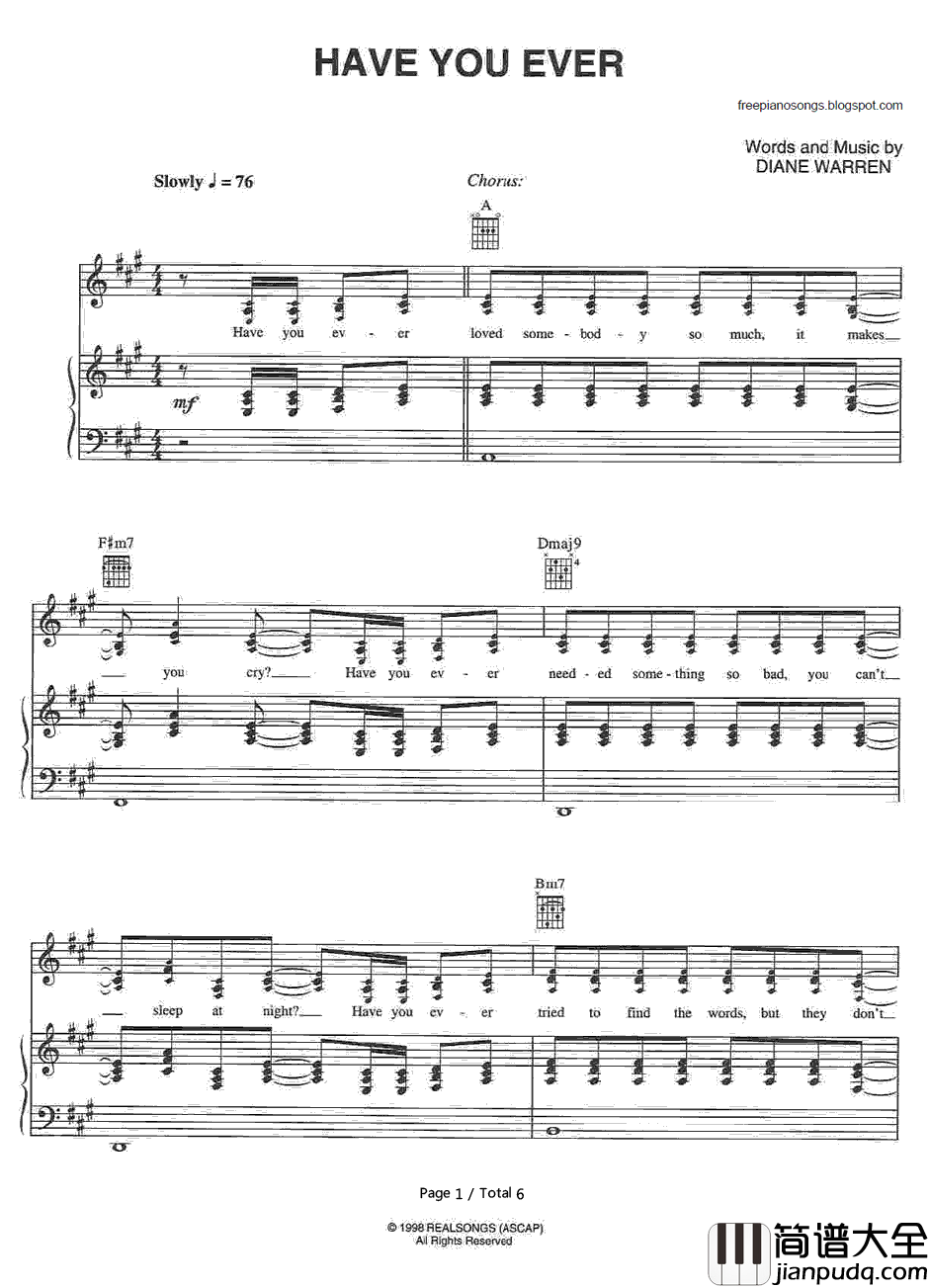 Have_You_Ever钢琴谱_Brandy