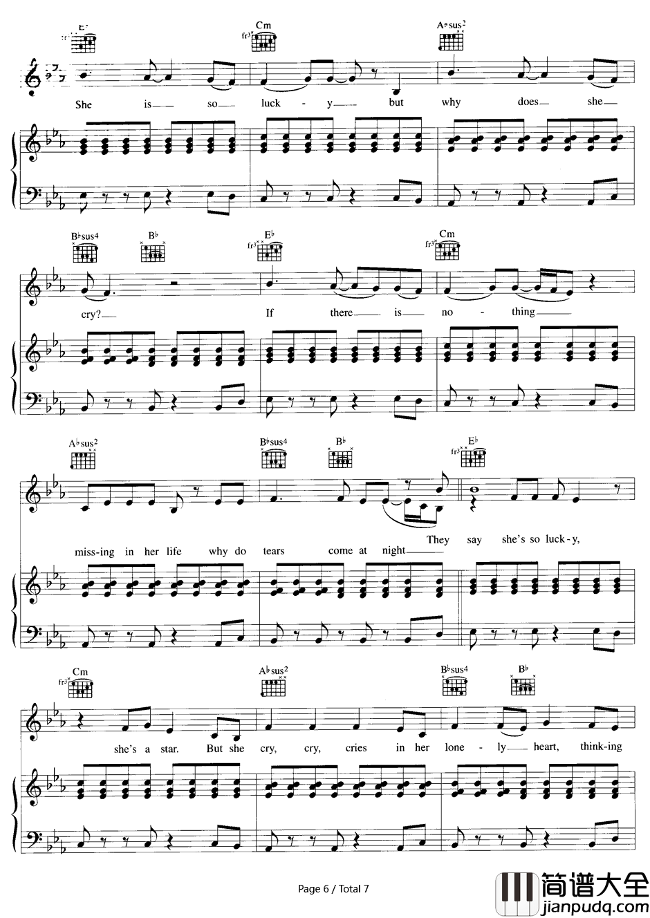 Lucky钢琴谱_Britney_Spears