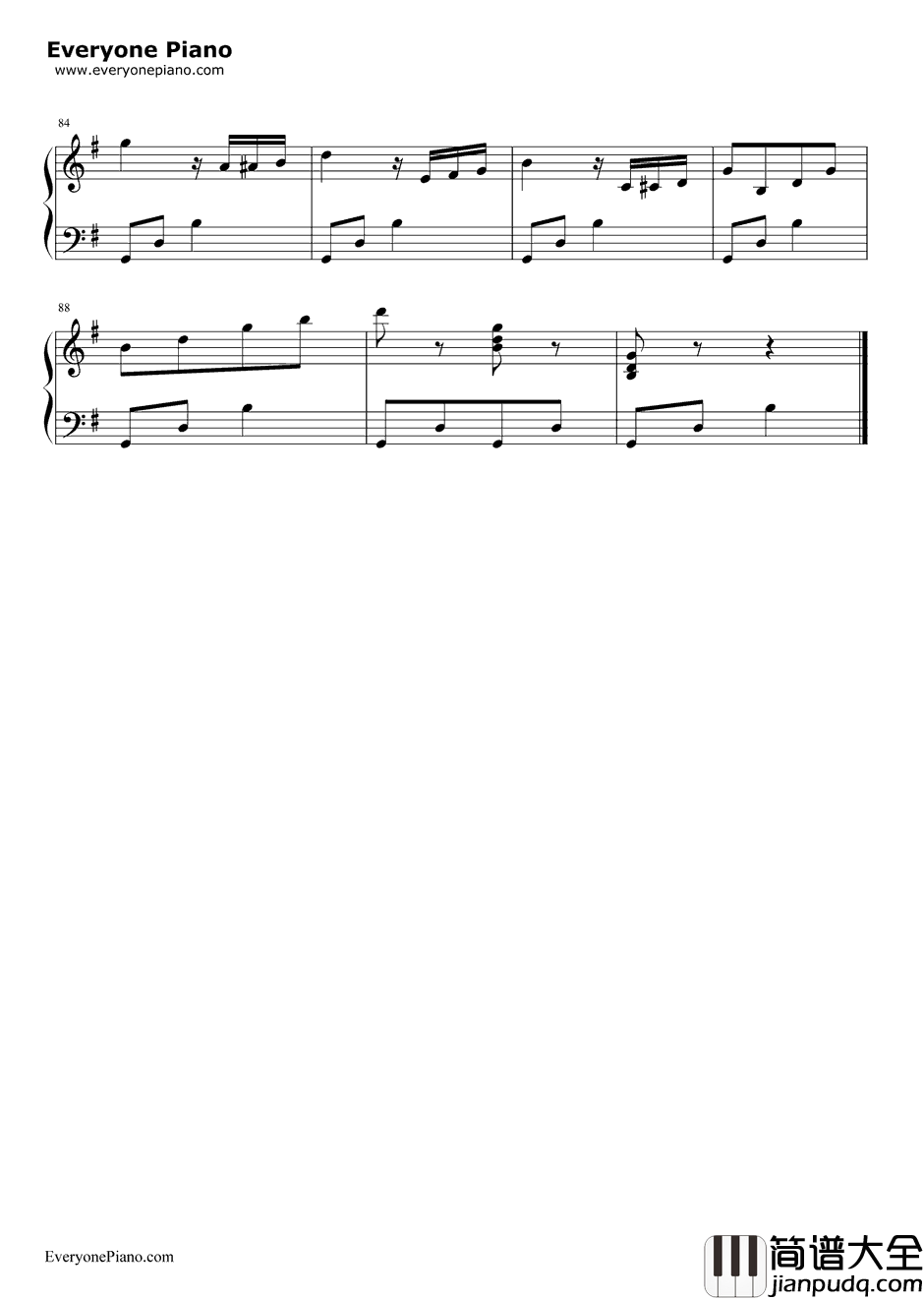 春之歌钢琴谱_门德尔松