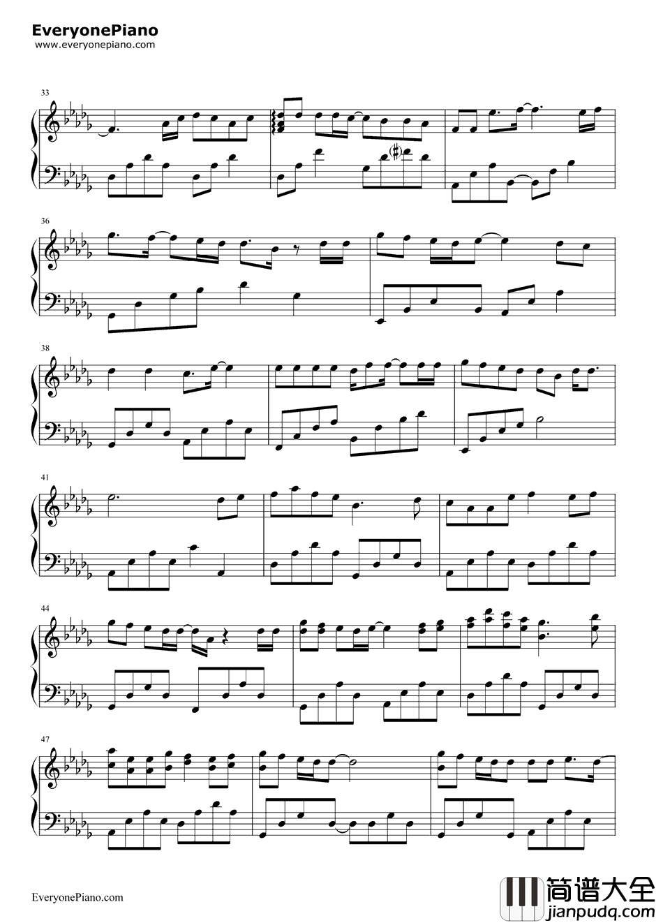 全部都给你钢琴谱_吴克群