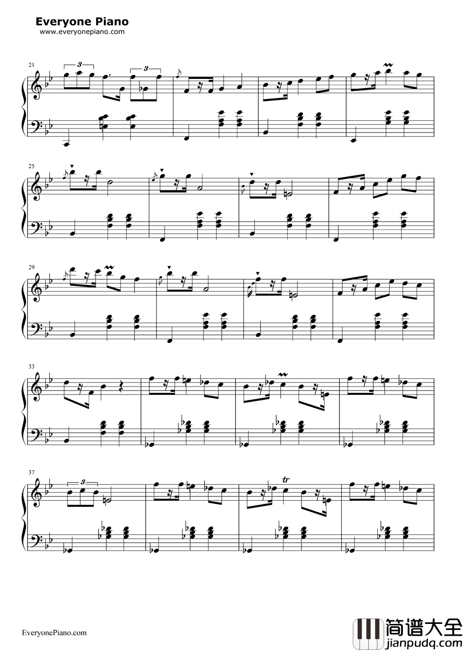 降B大调玛祖卡钢琴谱_肖邦