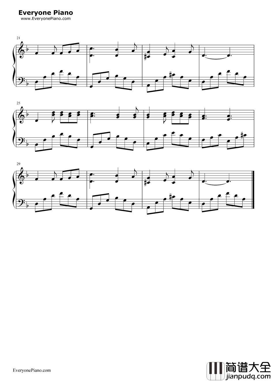 山楂树钢琴谱_钟立风