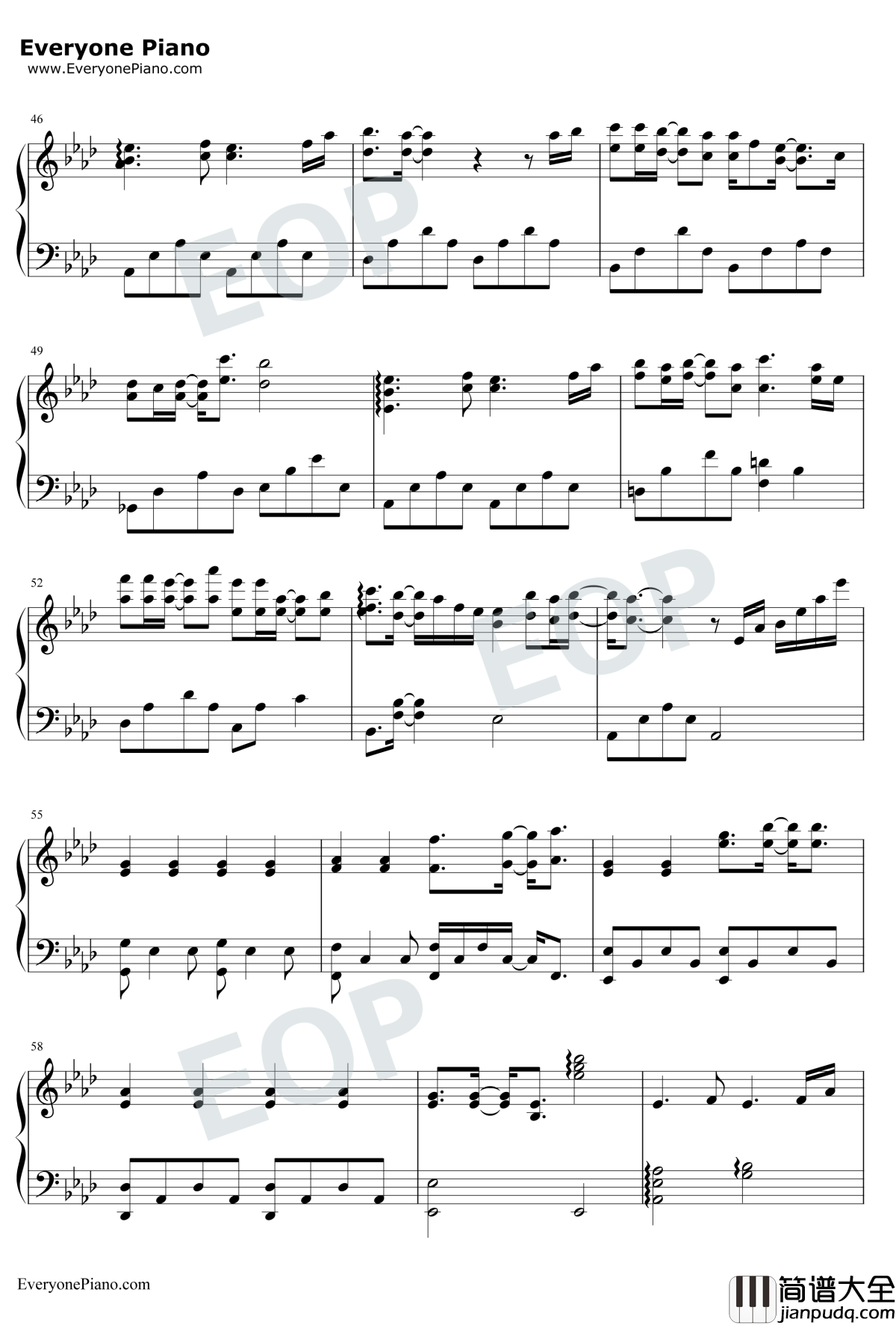 My_Sunshine钢琴谱_张杰_何以笙箫默主题曲