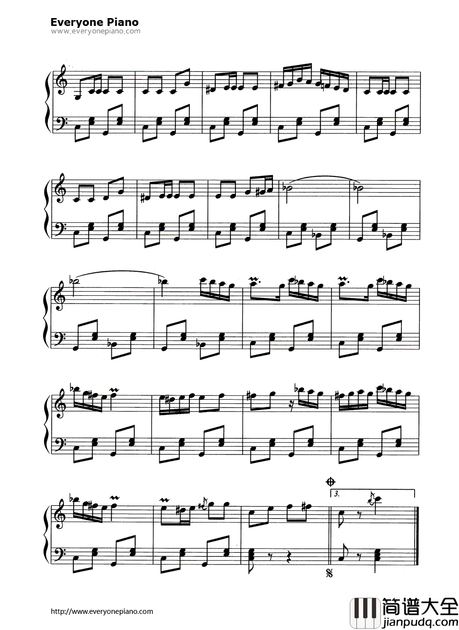 霍拉舞曲钢琴谱_霍拉舞曲