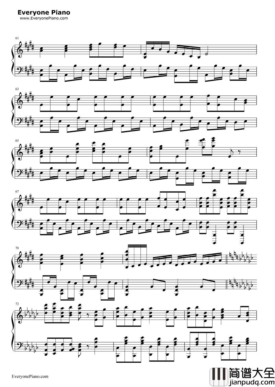 白金ディスコ钢琴谱_阿良良木月火（井口裕香）_白金Disco_伪物语OP3