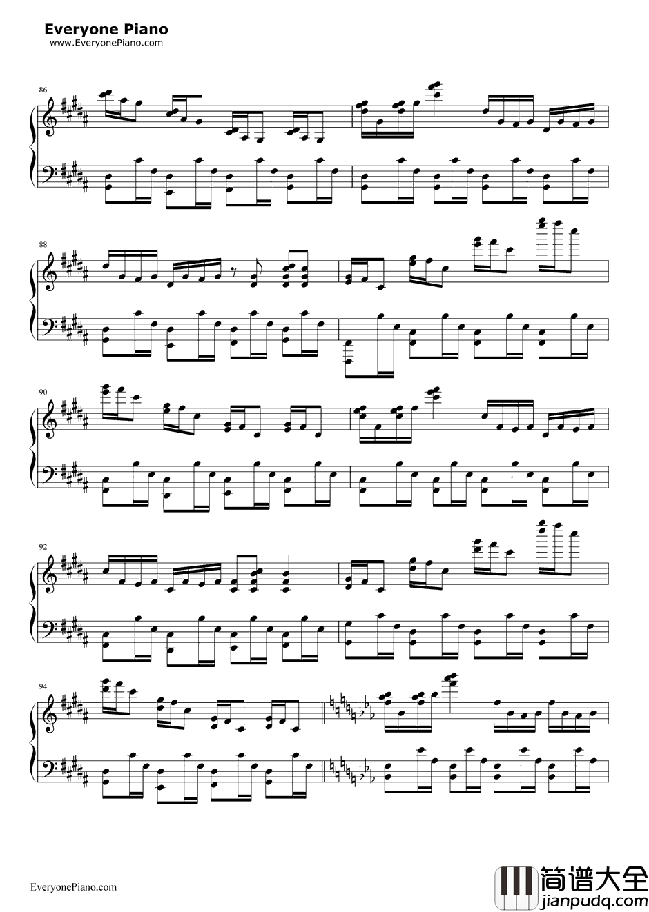 白金ディスコ钢琴谱_阿良良木月火（井口裕香）_白金Disco_伪物语OP3