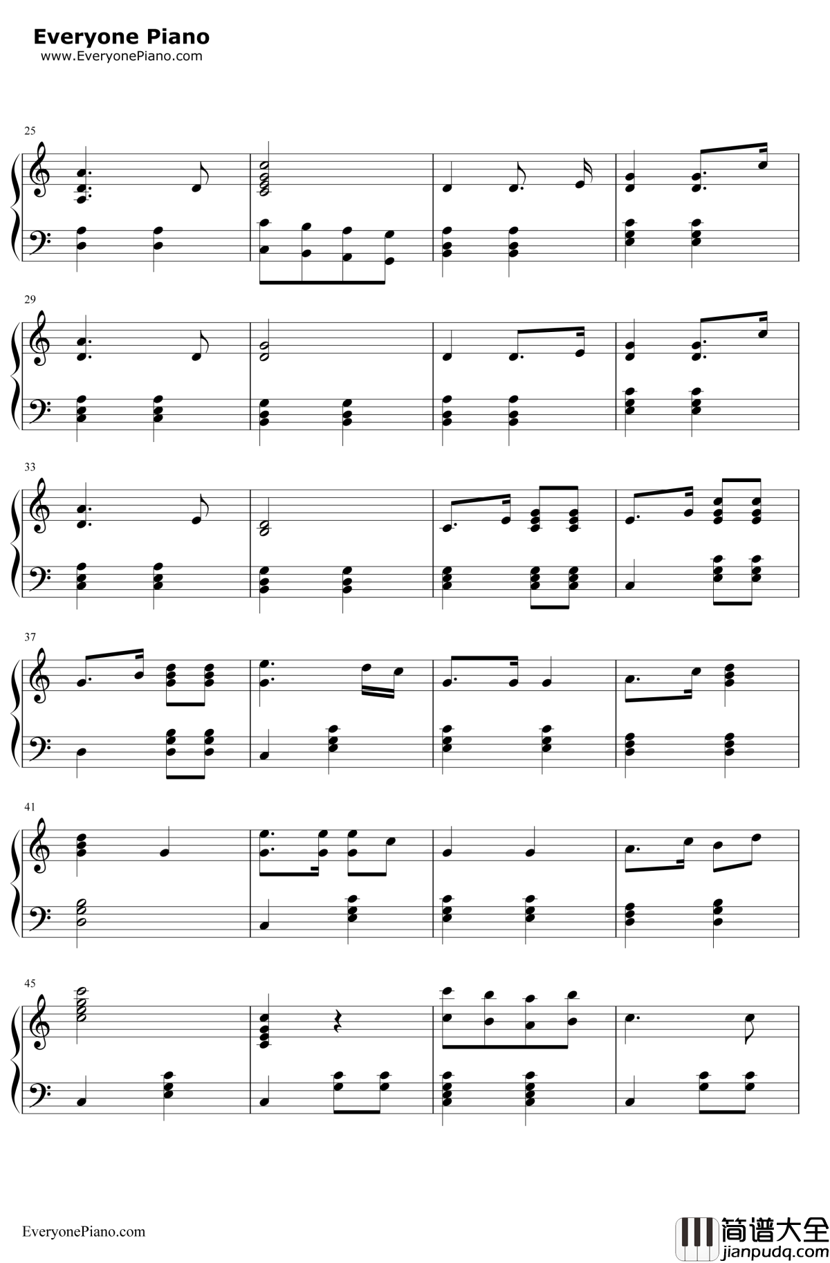 中国人民解放军进行曲钢琴谱_郑律成_中国人民解放军军歌