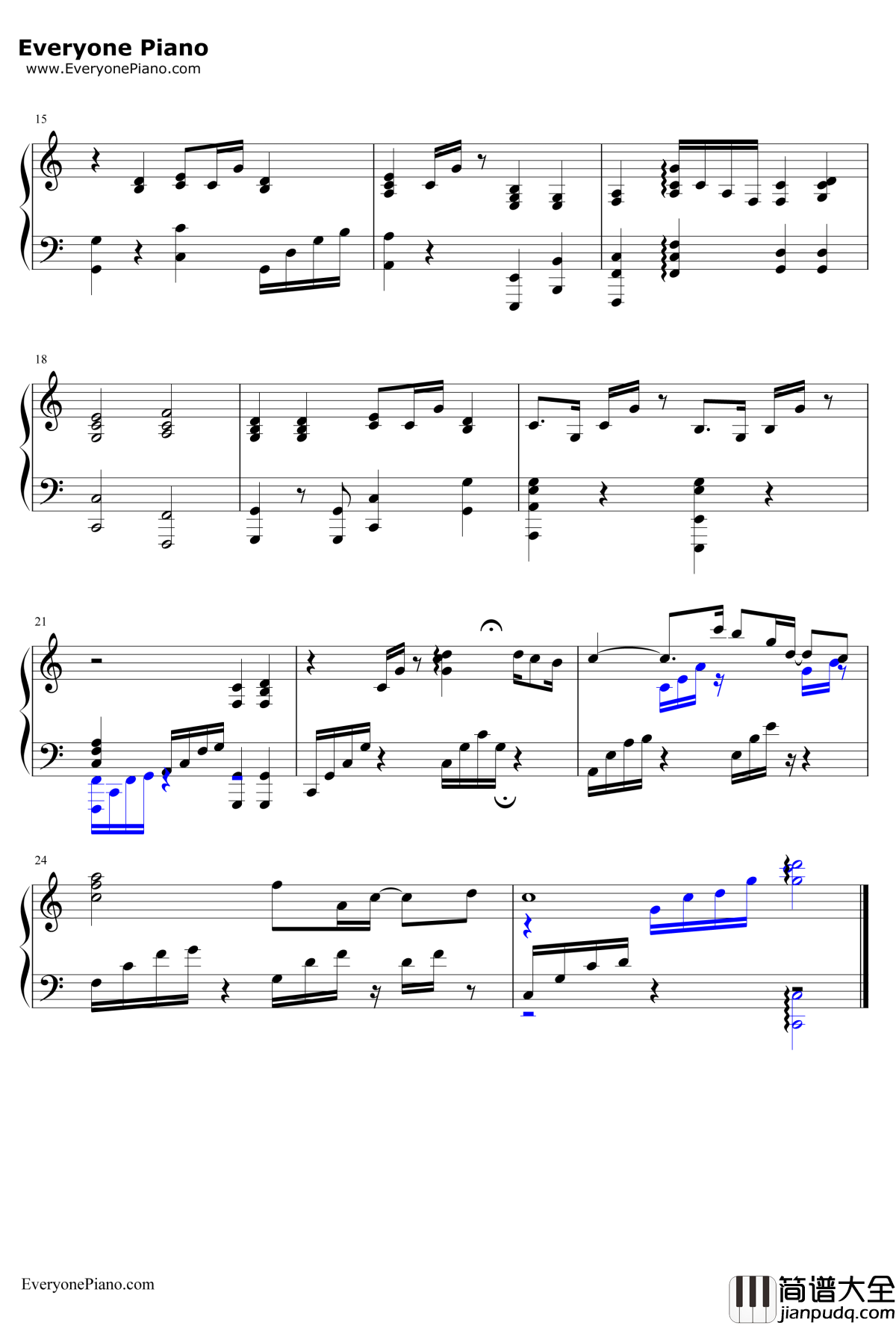 爱笑的眼睛钢琴谱_林俊杰