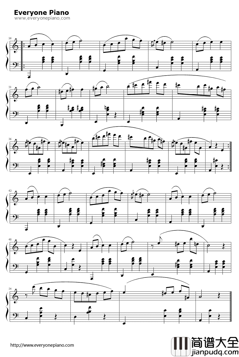 圆舞曲钢琴谱_肖邦Chopin_Waltz