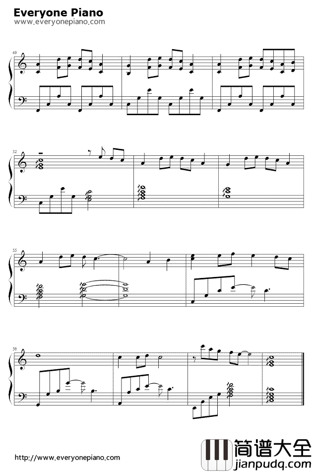 当你孤单你会想起谁钢琴谱__张栋梁