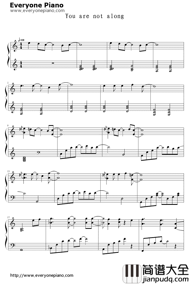 你不孤单钢琴谱_迈克尔·杰克逊