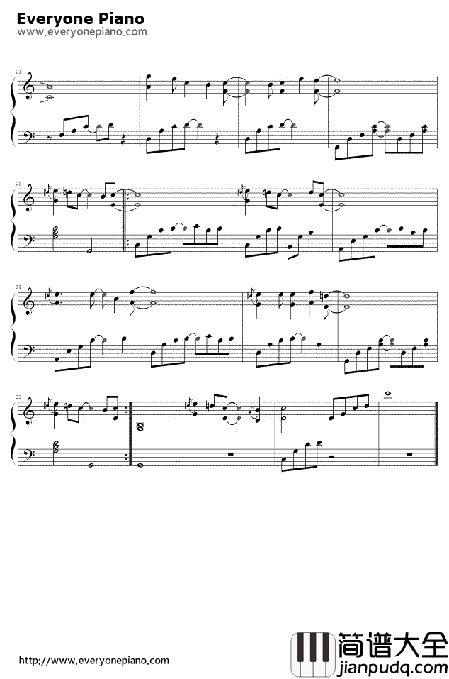 你不孤单钢琴谱_迈克尔·杰克逊