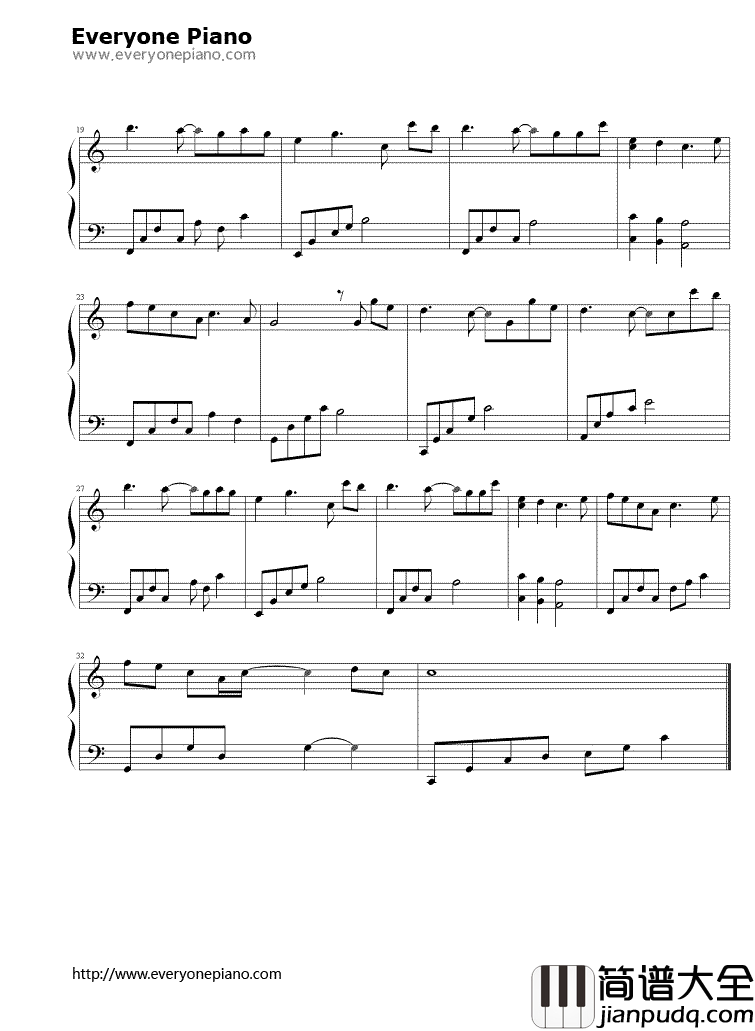 我愿意钢琴谱_王菲