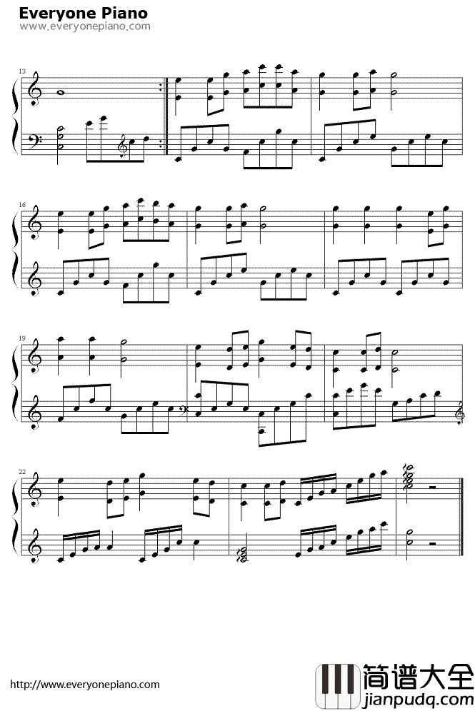 茉莉花钢琴谱__何仿