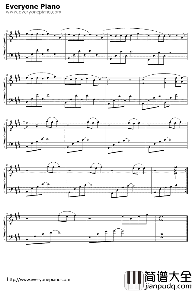 我们都一样钢琴谱_张杰