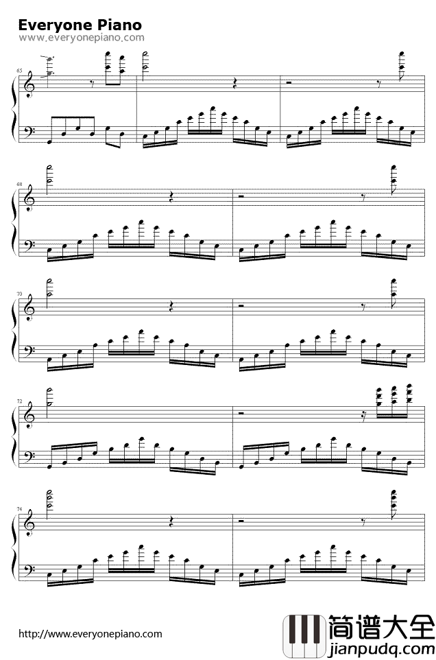 春天里钢琴谱_汪峰