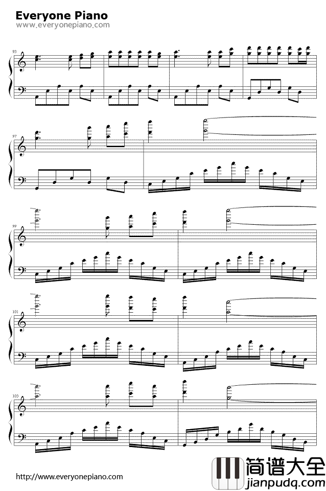 春天里钢琴谱_汪峰