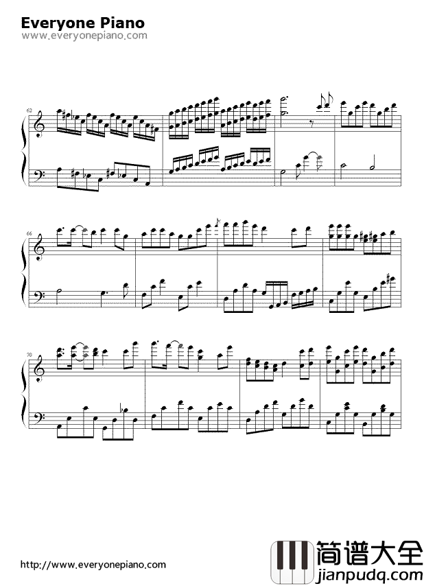 孤单北半球钢琴谱_欧得洋