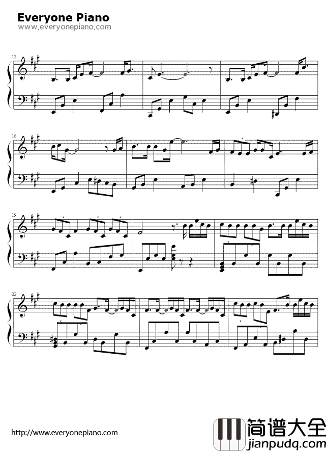 冰雨钢琴谱_刘德华