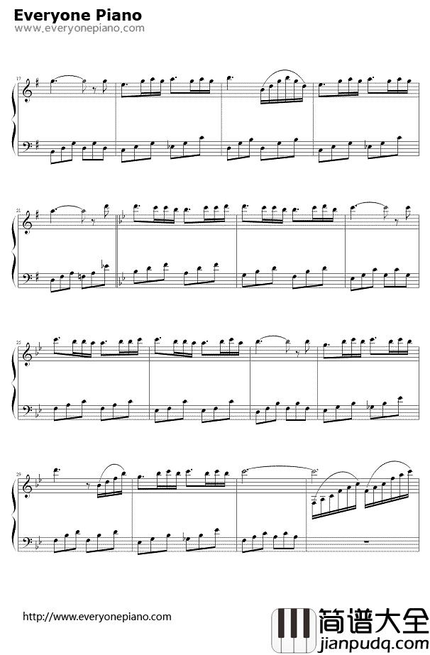 美丽的小华尔兹钢琴谱_理查德·克莱德曼Richard_Clayderman