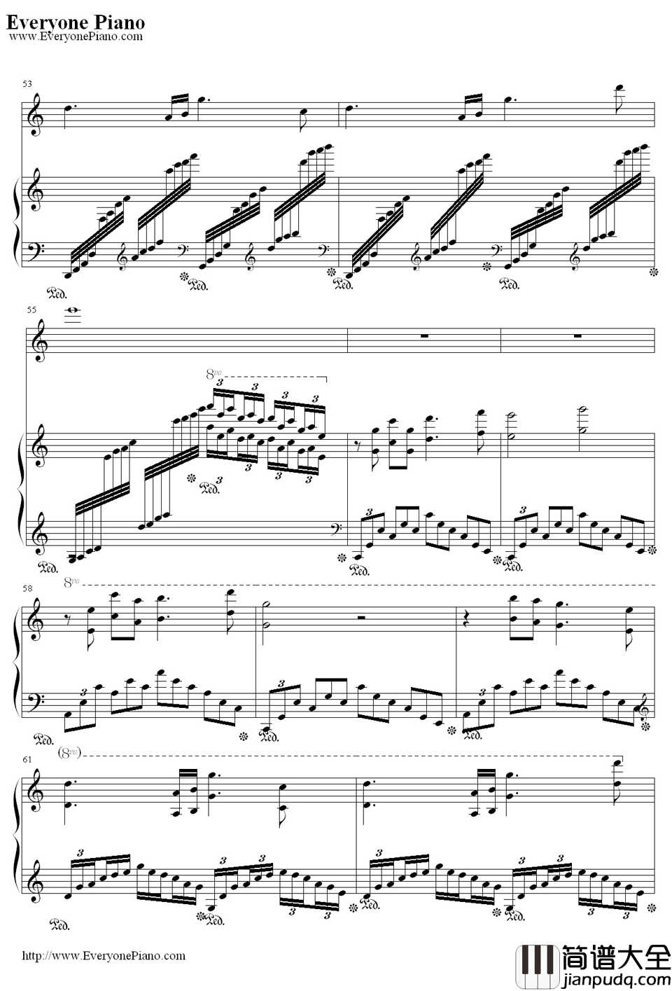 时光倒流钢琴谱_JOHNBEANY