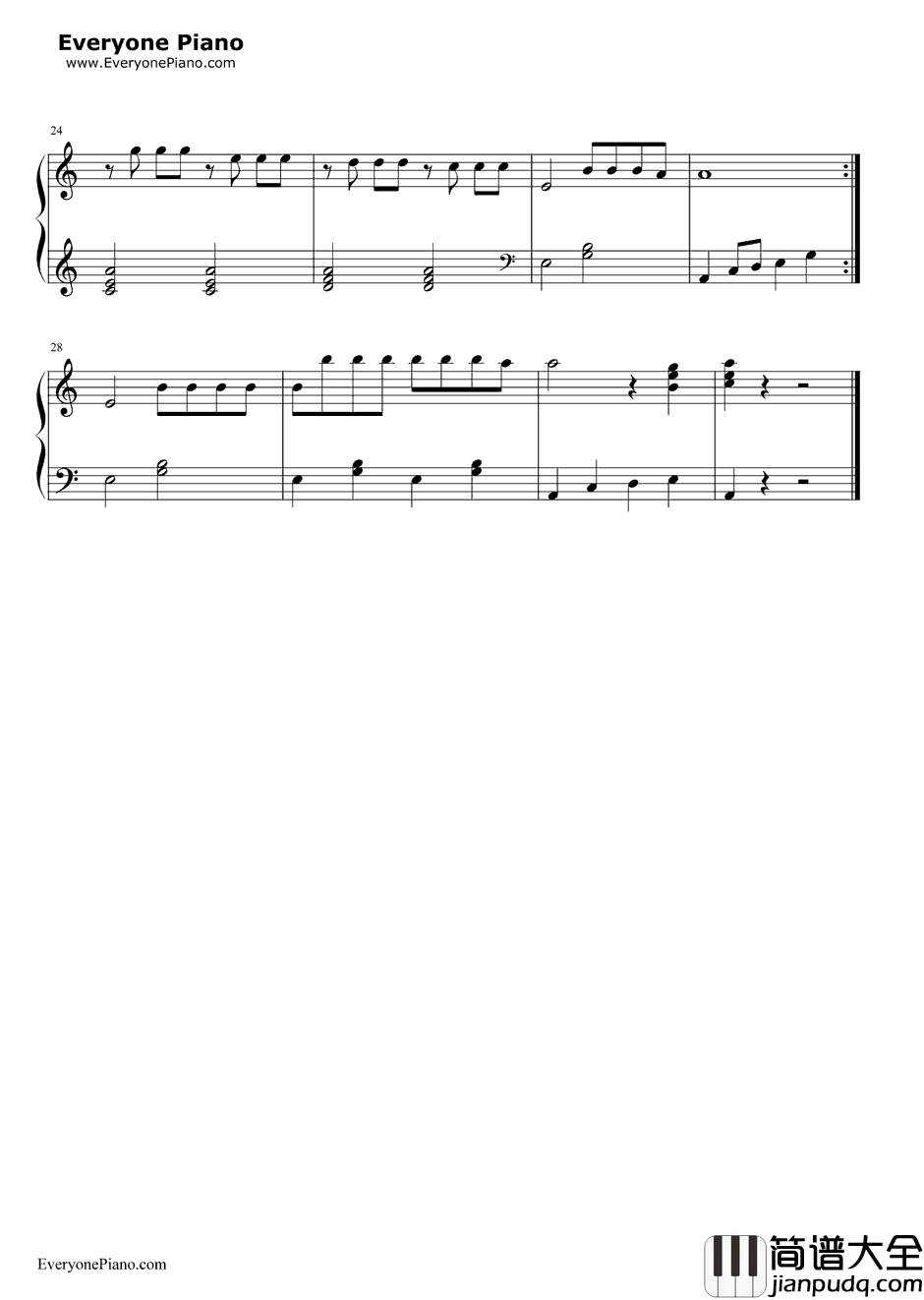 采蘑菇的小姑娘钢琴谱_李谷一