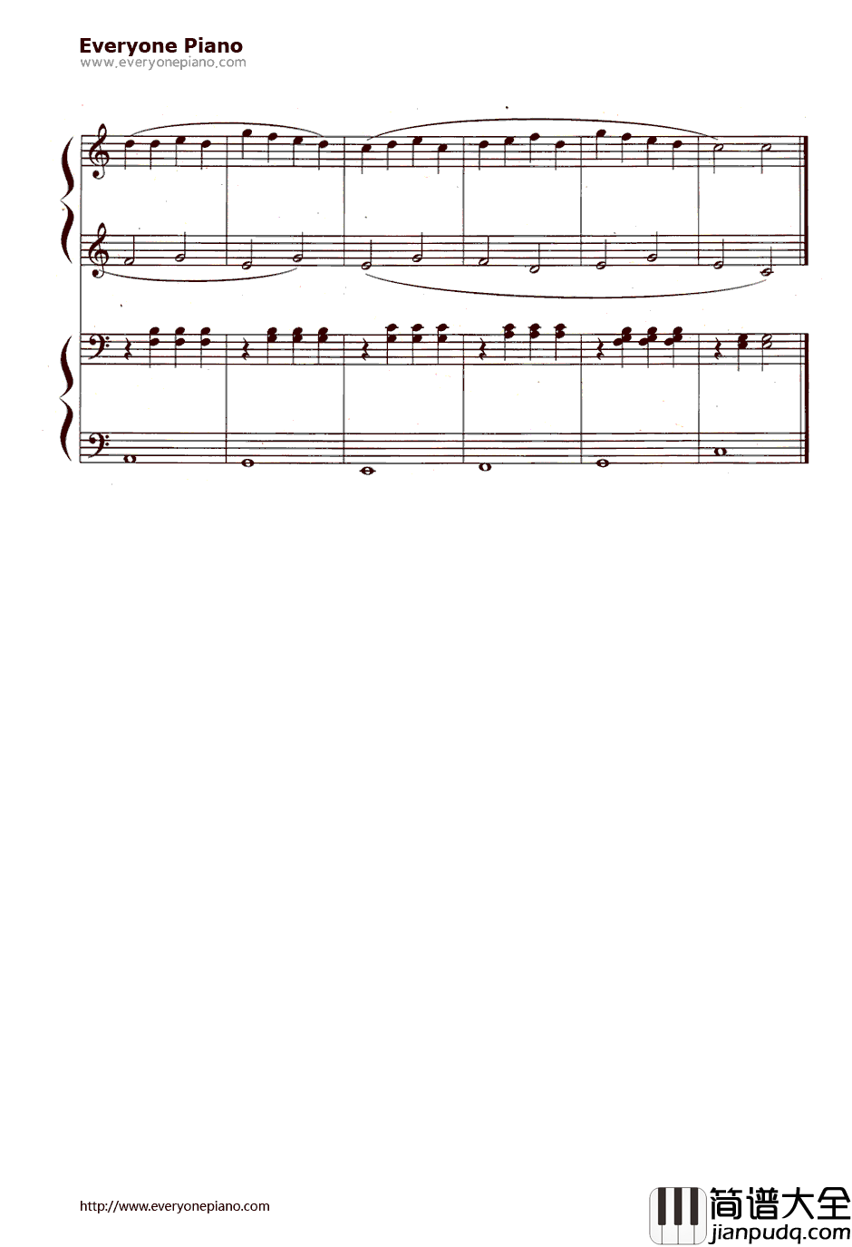 德国之歌钢琴谱