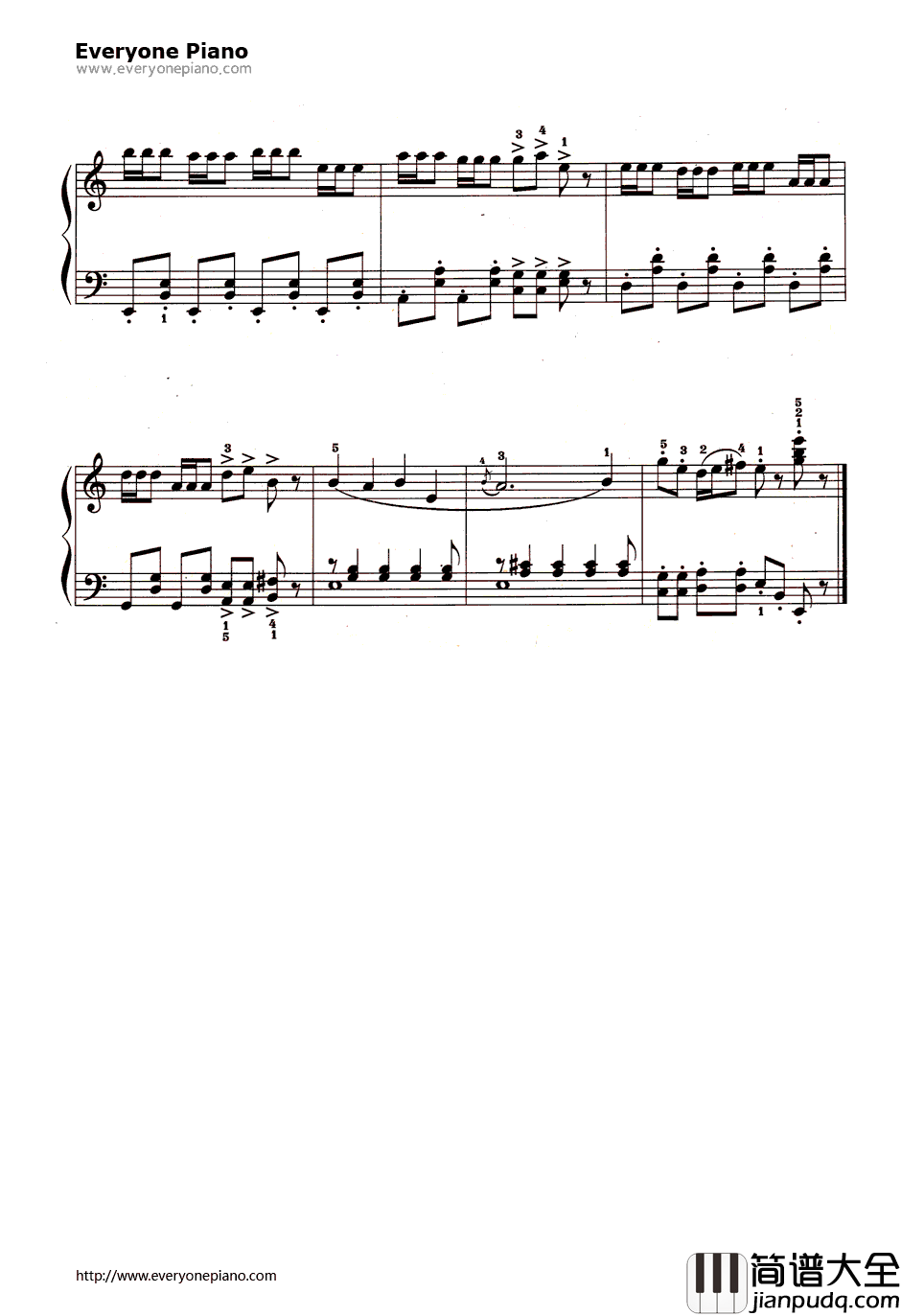 儿童们的舞蹈钢琴谱_吴祖强