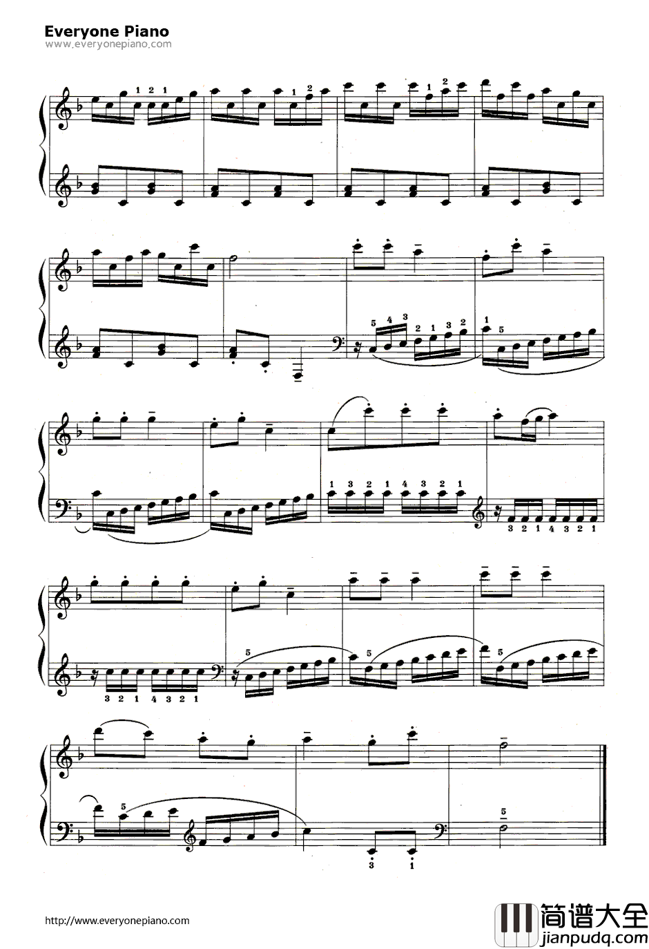 人人叫我好儿童钢琴谱_未知