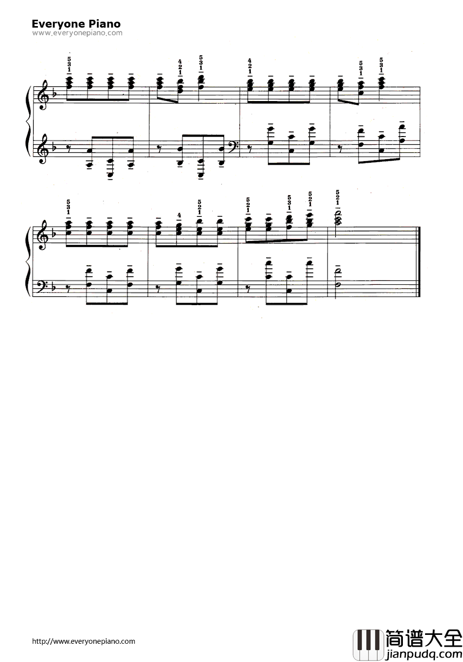 大鹿钢琴谱_未知_大鹿